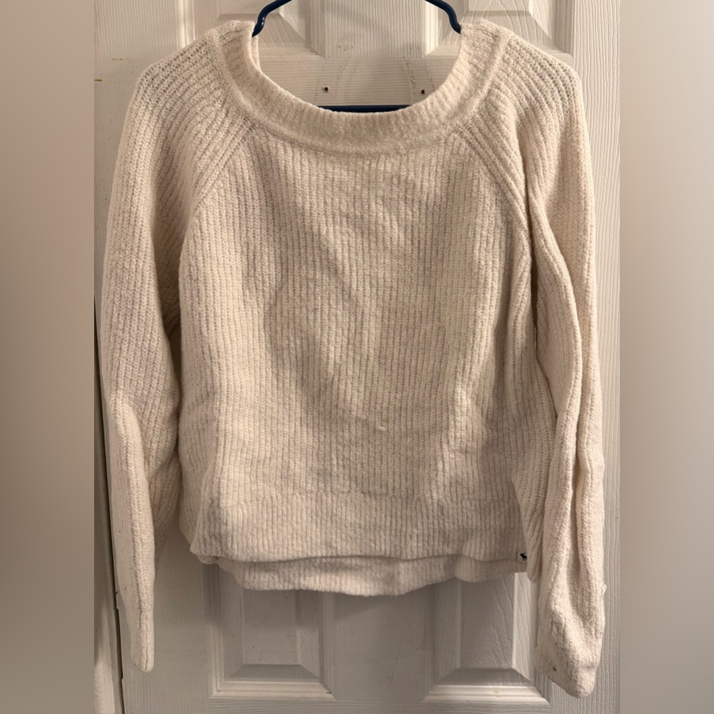 abercrombie kids Cream Ribbed Crew Neck Sweater Y2K vintage size 15/16